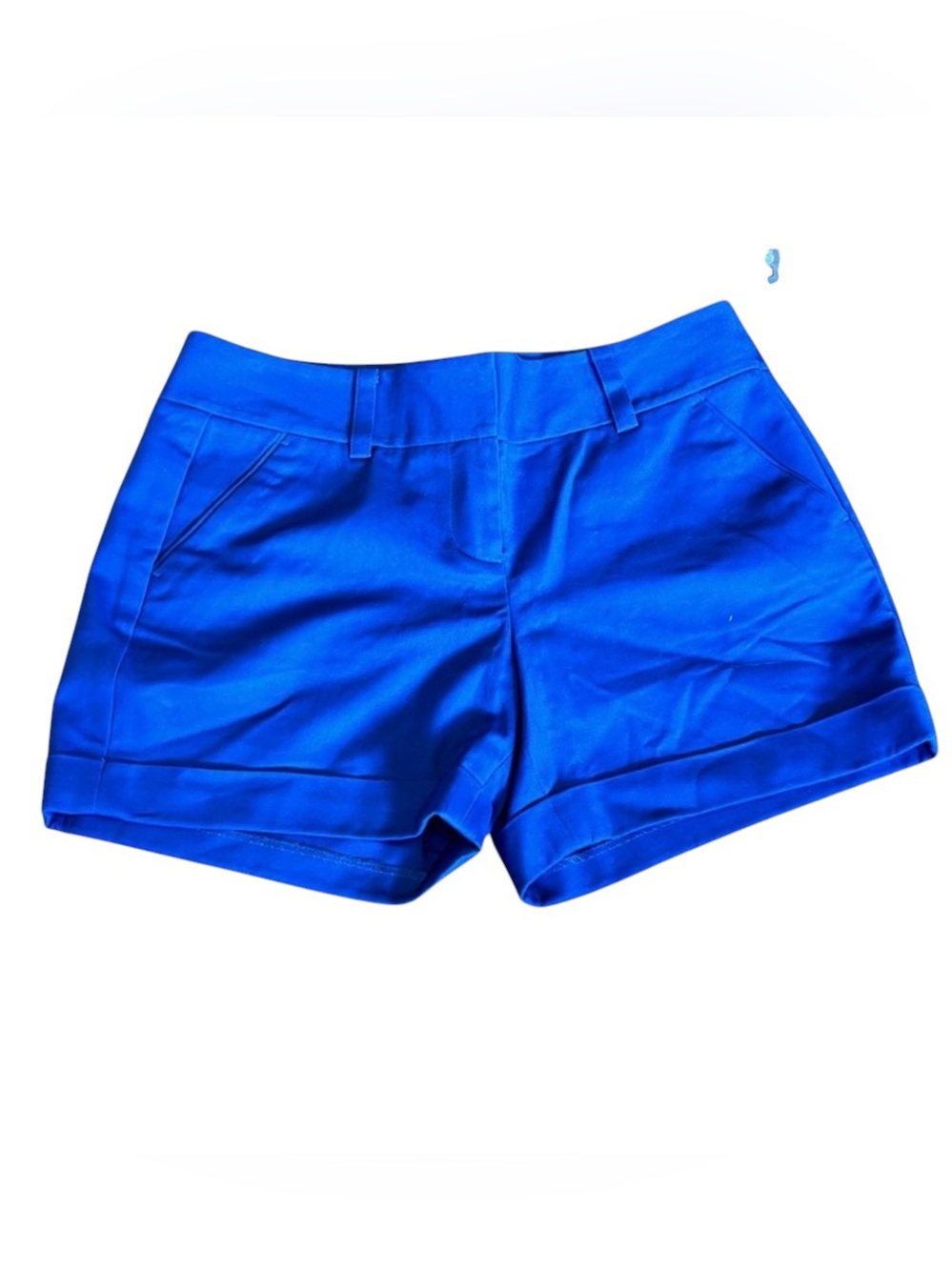 Vince Camuto Bright Cobalt Royal Blue High-Rise Tailored Cuffed Shorts Size 10